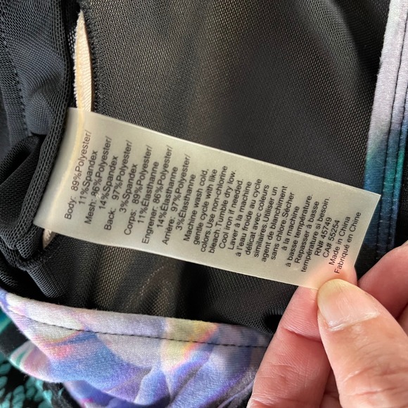 Nanette Lepore Floral Lace Up Back Sports Bra Athletic Tank Top M - Picture 4 of 5